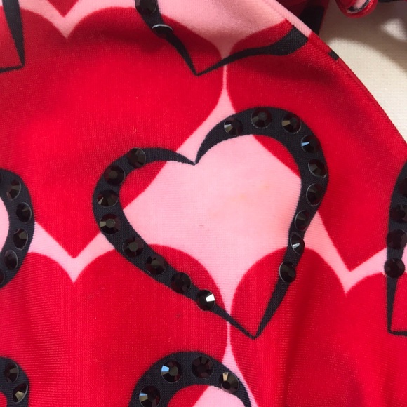 New Le Doux Rhinestone/Hearts Bikini Top Large - Picture 5 of 5